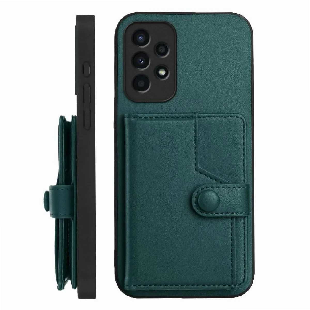 Générique Vert Coque Portefeuille En Similicuir À Fermeture Magnétique Samsung Galaxy A13 4G