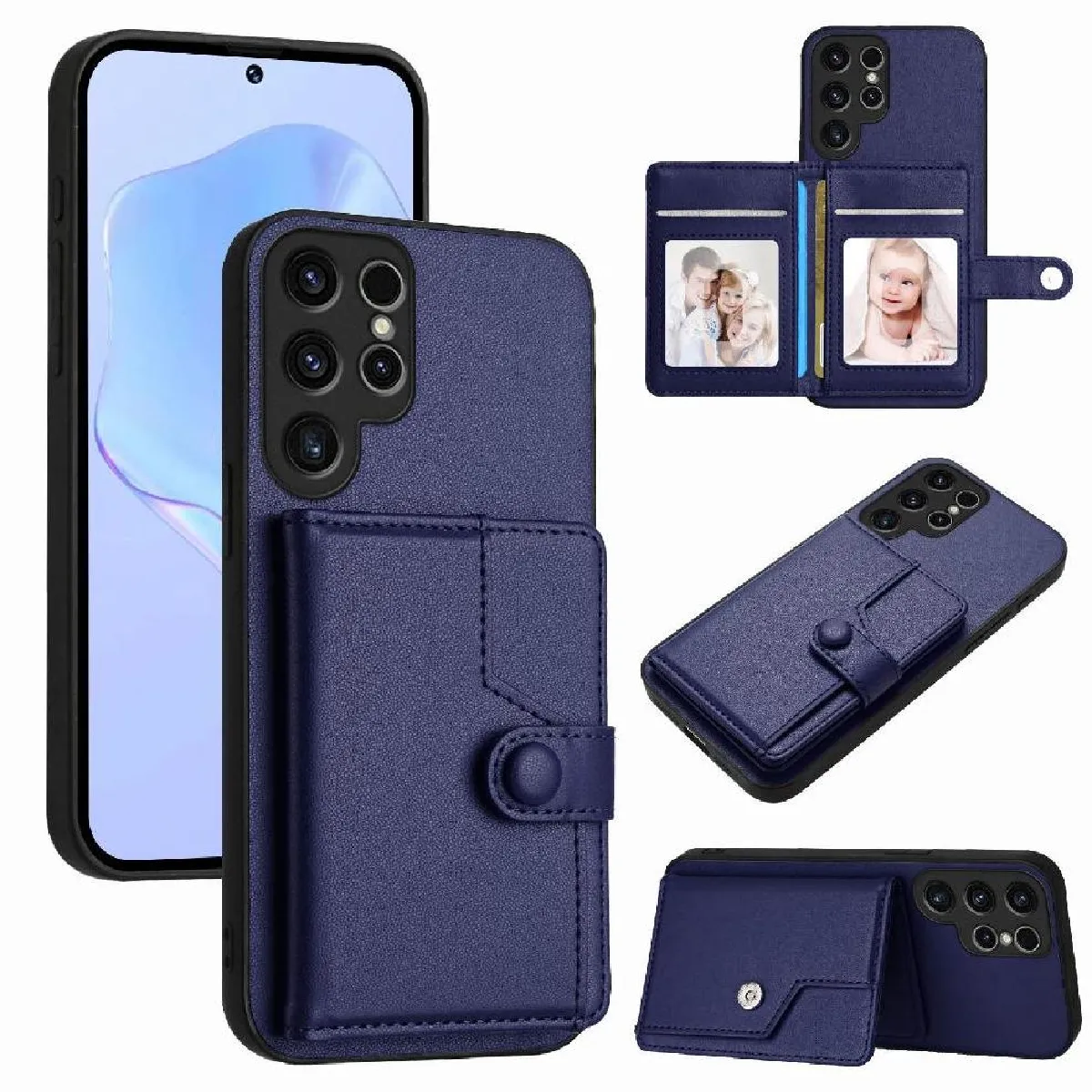 Générique Bleu Coque Portefeuille Samsung Galaxy S23 Ultra