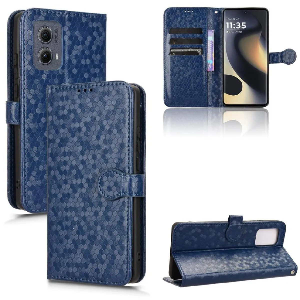 Générique Bleu Coque Portefeuille Motorola Edge 5G 2024