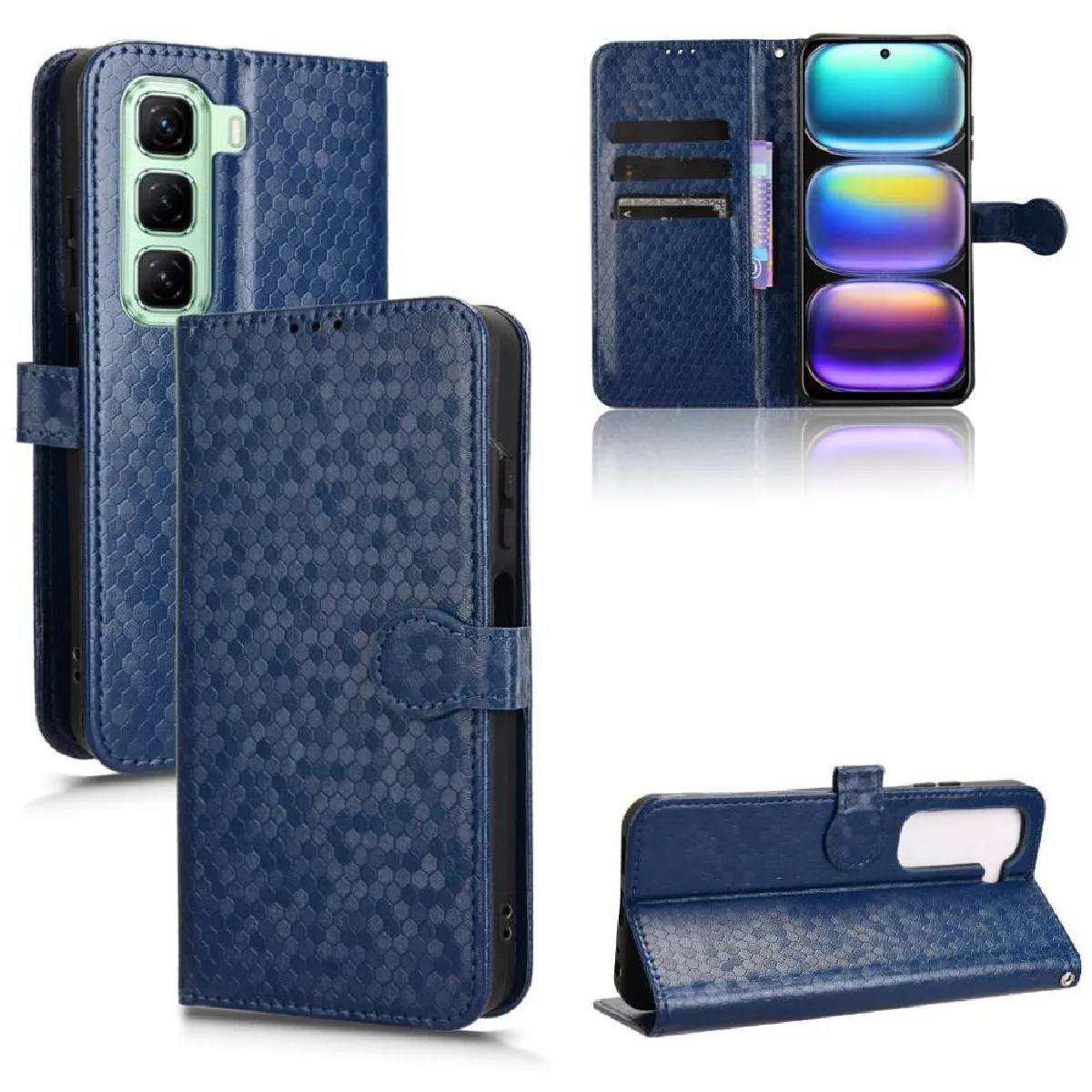 Générique Bleu Étui Portefeuille À Fermeture Magnétique Infinix Hot 50 4G