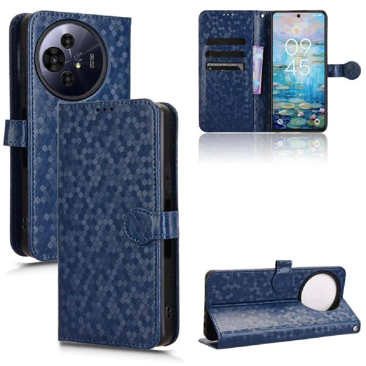 Générique Bleu Coque Portefeuille À Fermeture Magnétique Tcl 50 Pro Nxtpaper 5G