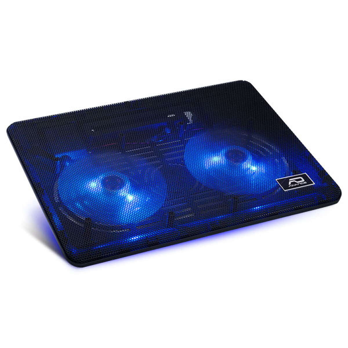 Refroidisseur pour ordinateur portable 15" avec port USB (coloris noir, LEDs bleues)