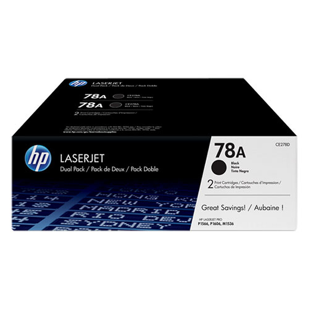 HP 78A Pack de 2 (CE278D) – Noir