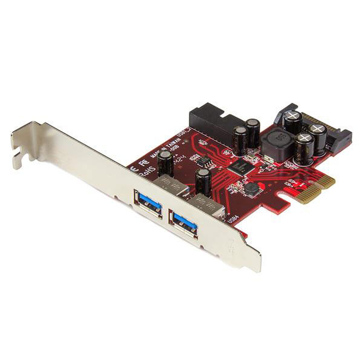 StarTech.com Carte contrôleur PCI Express à 4 ports USB 3.0 – 2 externes 2 internes