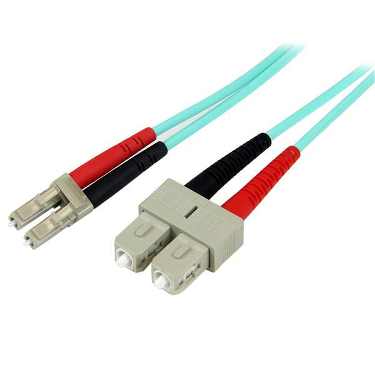 StarTech.com Câble fibre optique duplex 50/125 OM3 multimode LC/SC - 2 m - Turquoise - Startech Com