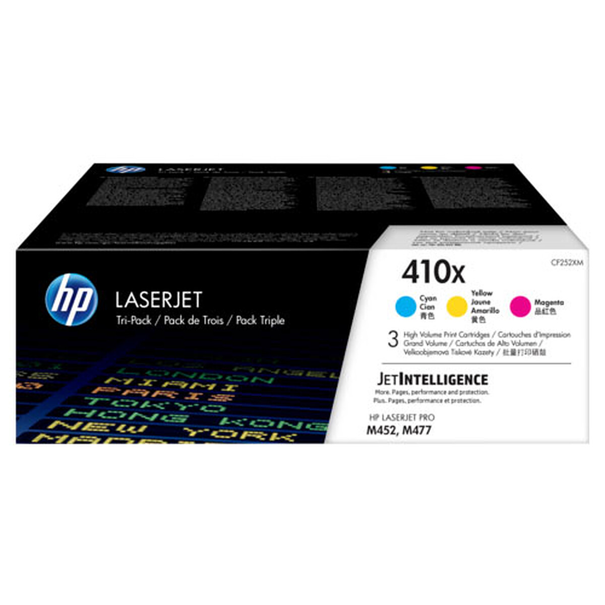 HP 410X (CF252XM) – Cyan, Magenta et Jaune