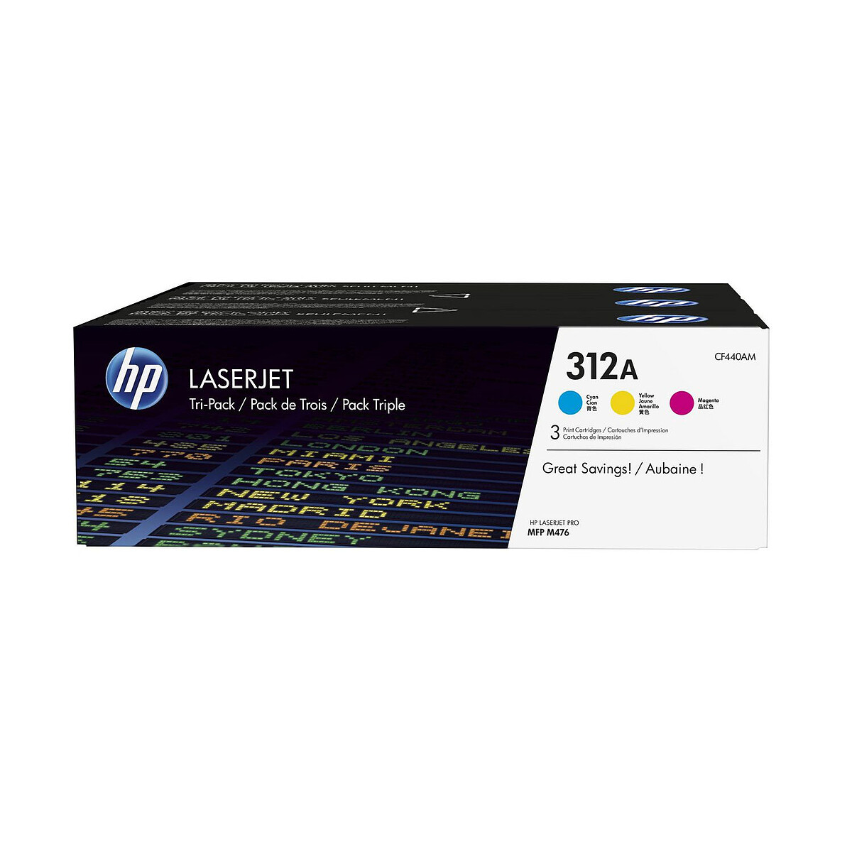HP Pack de 3 CF440AM Cyan et Jaune