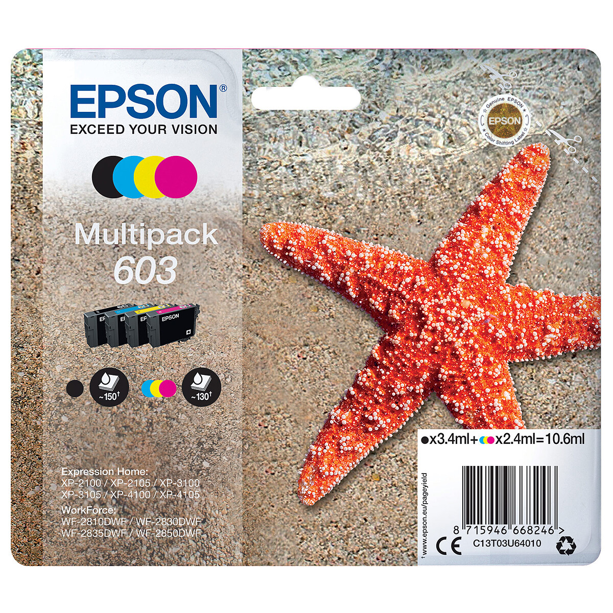 Cartouche D'encre Epson C13t03u14020 b3 603 Etoile De Mer Epson La Cartouche D'encre