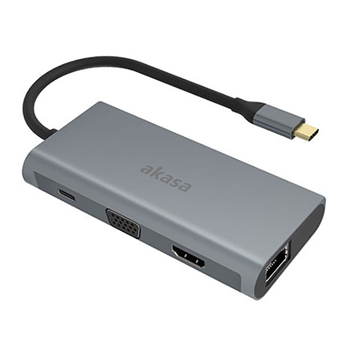 Station d'accueil pour ordinateur USB Type-C - HDMI + VGA + 3 x USB 3.0 + USB-C Power Delivery 2.0 (100 W) + Ethernet + Lecteur carte microSD/SD