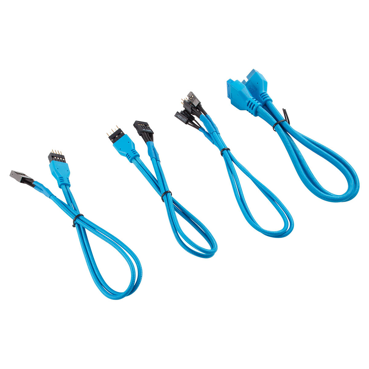 Corsair – Kit d’extension gainé pour panneau avant (30 cm) – Bleu