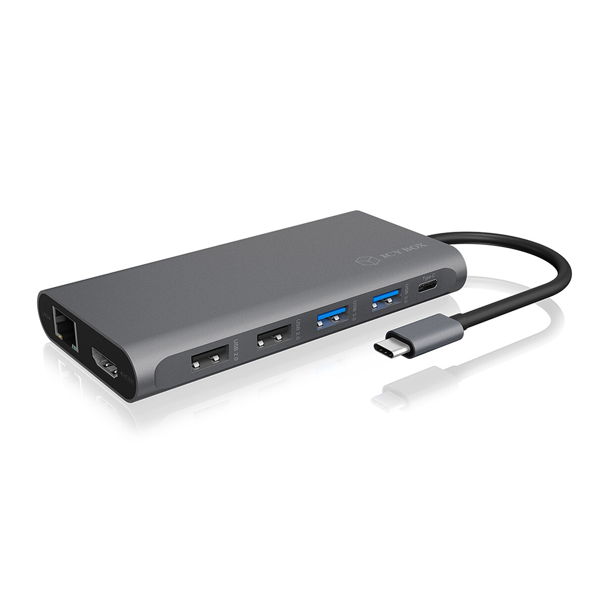 Station d'accueil USB 3.0 Type-C - 2 x USB 3.0 Type-A + 2 x USB 2.0 Type-A + 1 USB Type-C Power Delivery (jusqu'à 100 Watts) + 2 x HDMI + 1 x DisplayPort + RJ45 + Lecteur de carte mémoire SD/micro SD