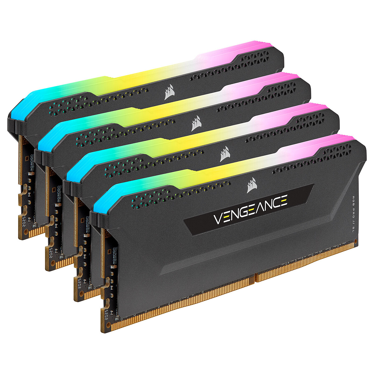 Corsair Vengeance RGB PRO SL Series 64 Go (4 x 16 Go) DDR4 3200 MHz CL16 – Noir