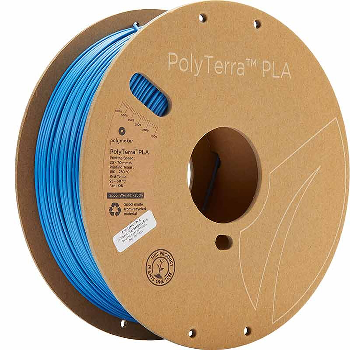 Polymaker PolyTerra 1.75 mm 1 Kg - Bleu Saphir - Polymaker