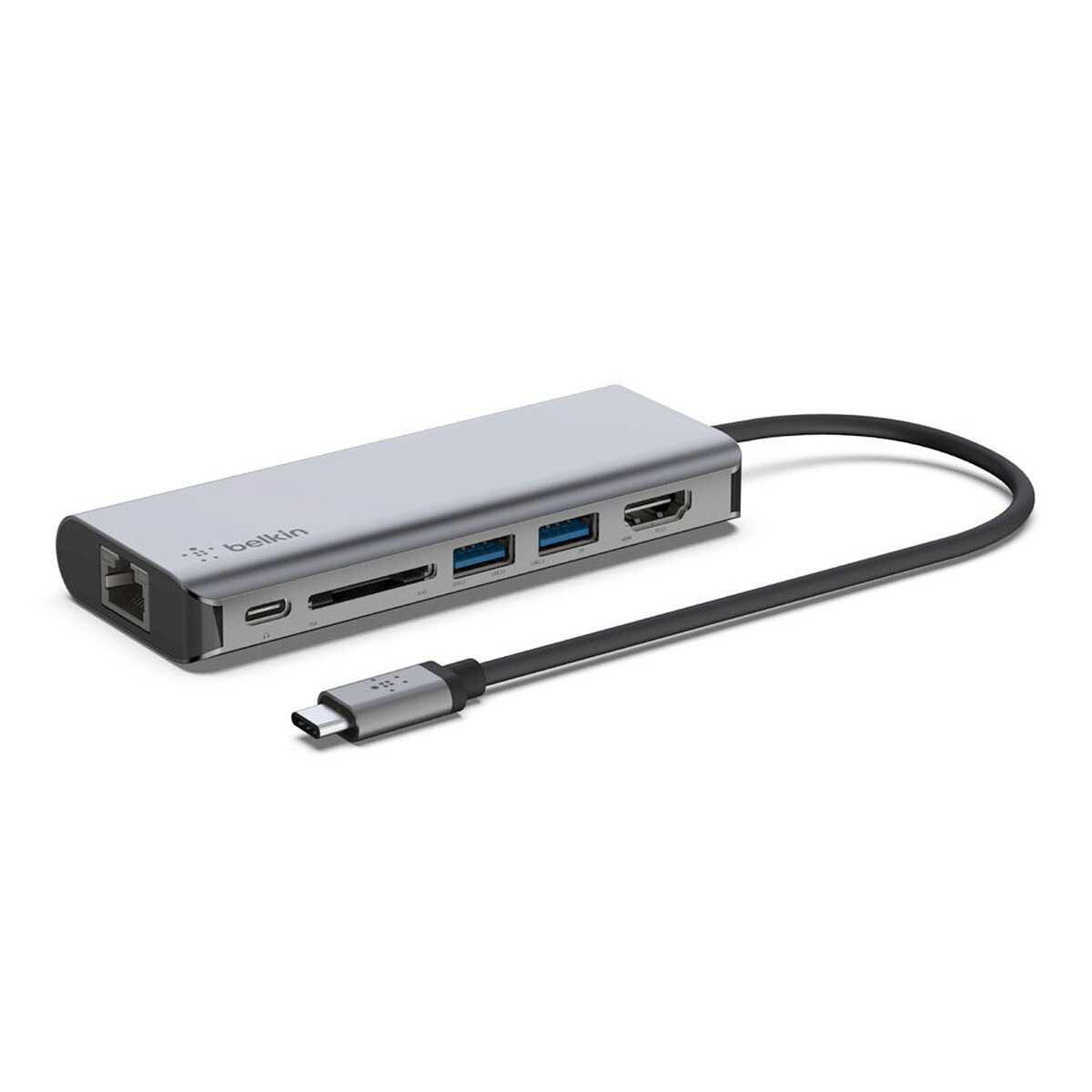 Station d'accueil USB-C avec 1 port HDMI 1.4, 2 ports USB 3.0, 1 port RJ45, lecteur SD Card et 1 port USB-C avec Power Delivery 100W Pass-Through