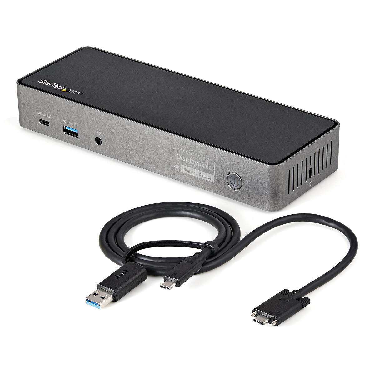 Station d'accueil USB-C et USB-A Triple 4K avec Display Port 1.4 et HDMI 2.0, 6x Ports USB, 1x port Gigabit Ethernet, 1x Mini-jack 3.5 mm, avec Power Delivery 85 W