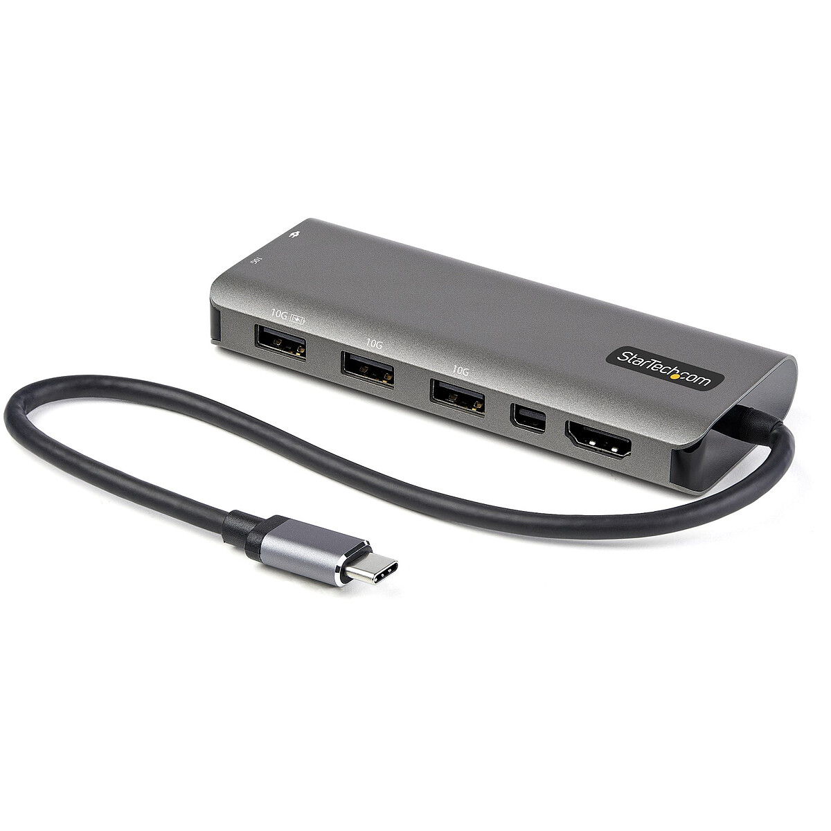 Station d'accueil USB Type-C 3.1 avec HDMI ou Mini DisplayPort 4K 60 Hz, Hub 3 ports USB-A 3.1 + 1 port USB-C 3.1 et Power Delivery 100W