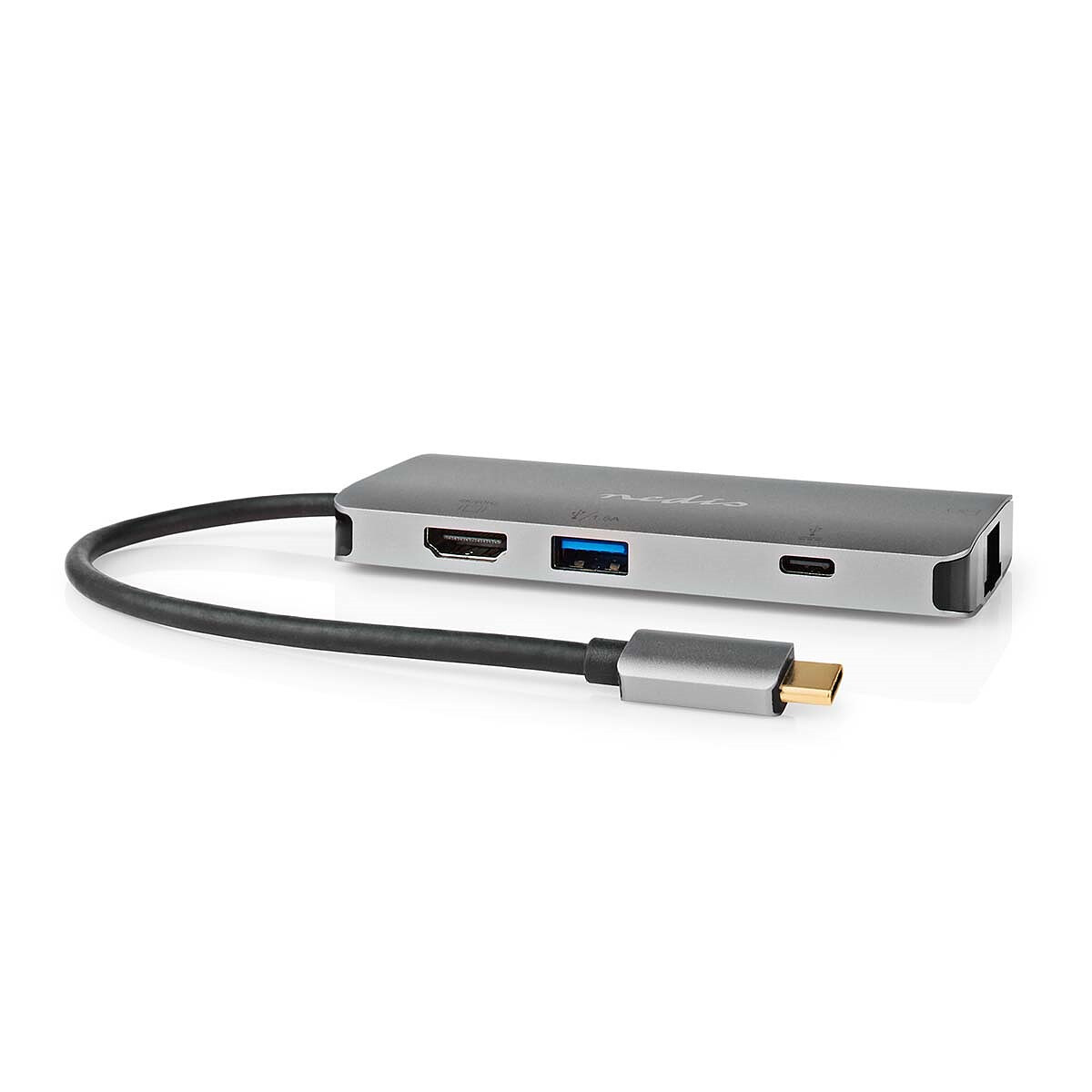 Station d'accueil USB-C avec 2x USB-A 3.0, 1x USB-A 2.0, 1x RJ45, 1x microSD/SD, 1x HDMI et 1x USB-C Power Delivery 100W Pass-Through