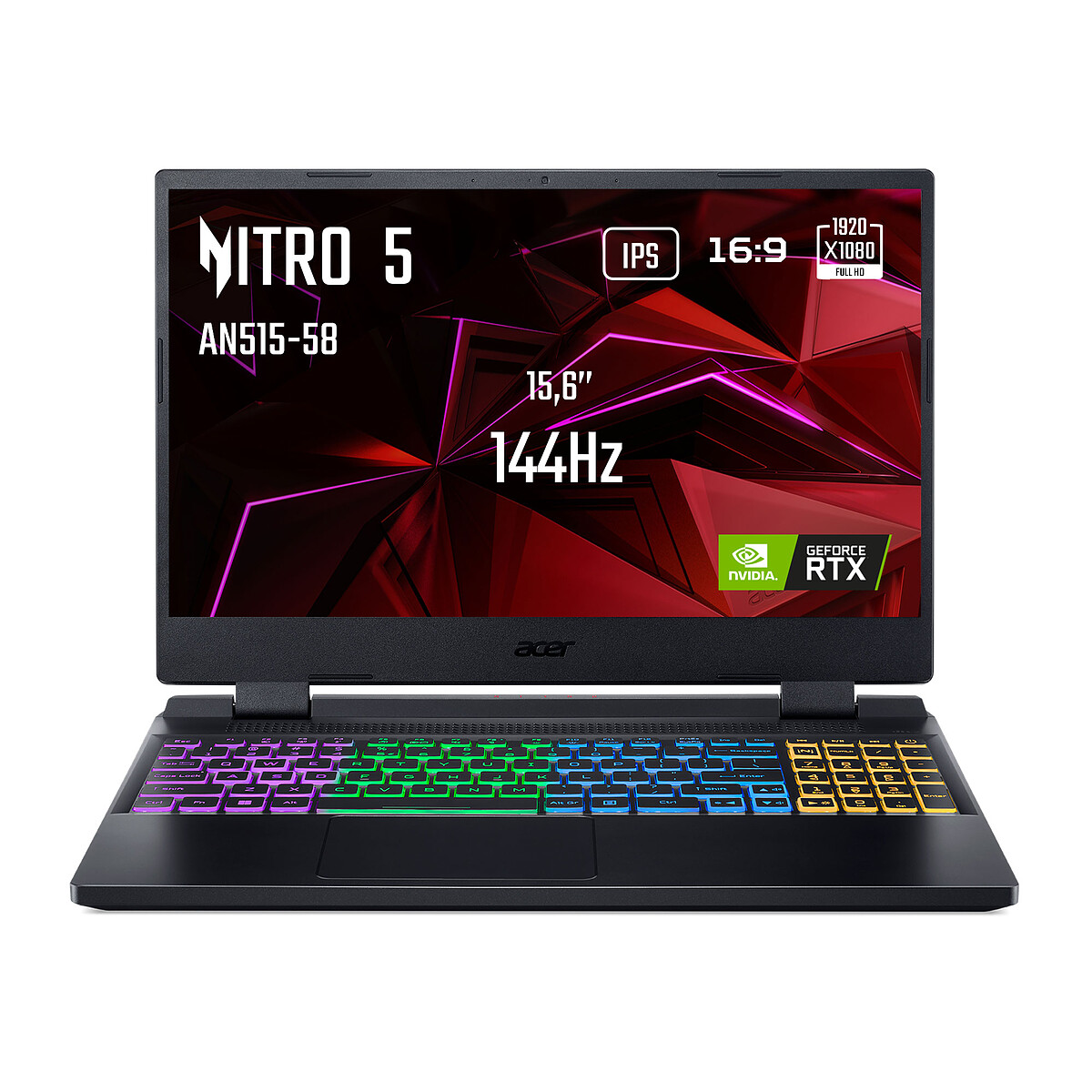 Intel Core i5-12450H 16 Go SSD 512 Go 15.6" LED Full HD 144 Hz NVIDIA GeForce RTX 4060 8 Go Wi-Fi AX/Bluetooth Webcam Windows 11 Famille