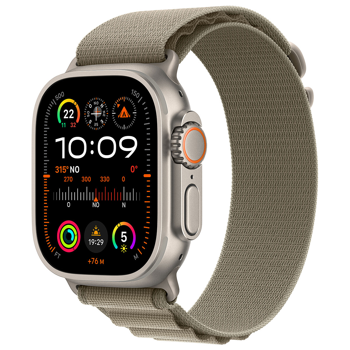 Apple Watch Ultra 2 GPS + Cellular Titanium Case Olive Alpine Loop 49 mm - S - Apple