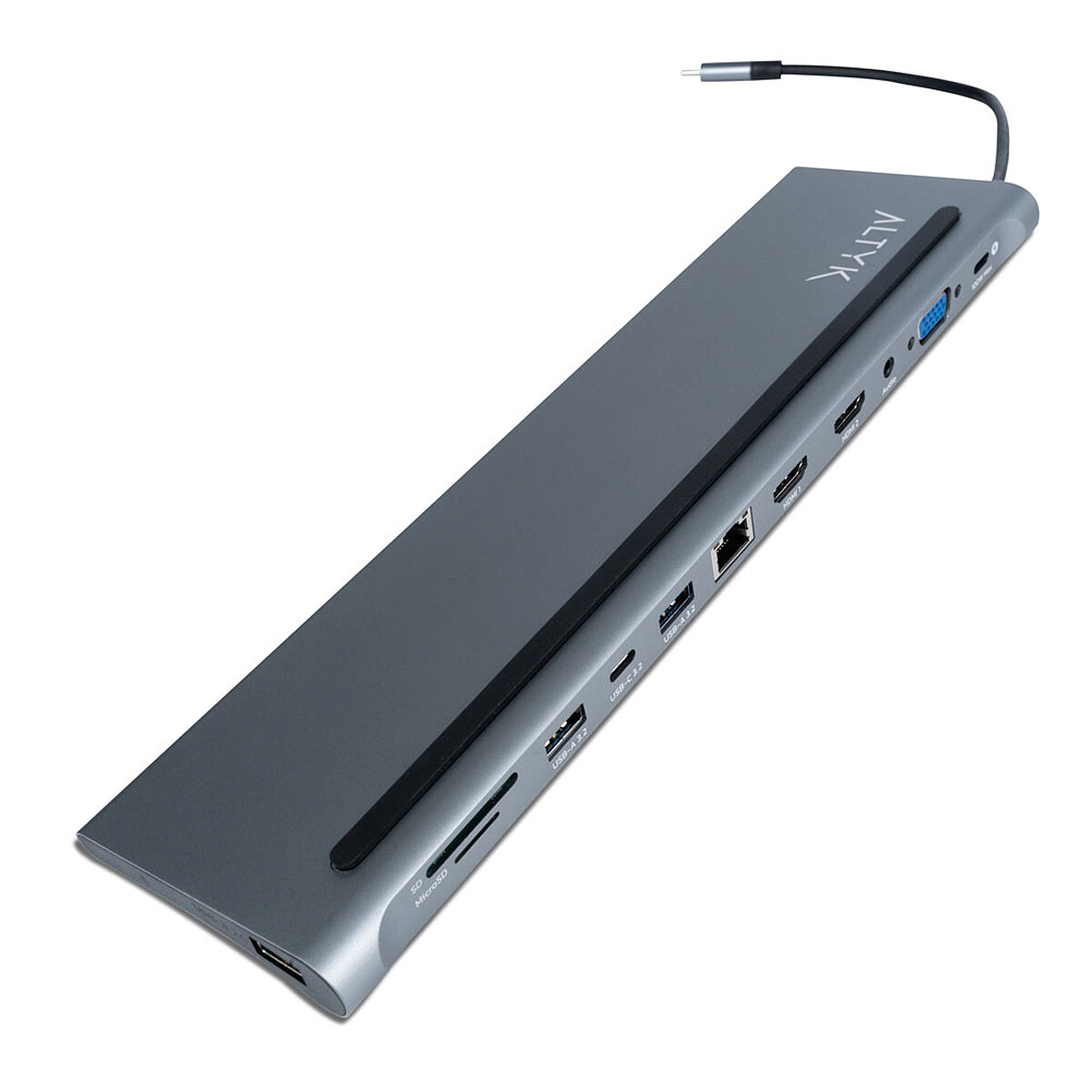 Station d'accueil USB-C 2xHDMI/VGA/USB 2.0/3x USB 3.0/Ethernet Gigabit/Audio/microSD/SD/USB-C avec Power Delivery 100W (18 cm)