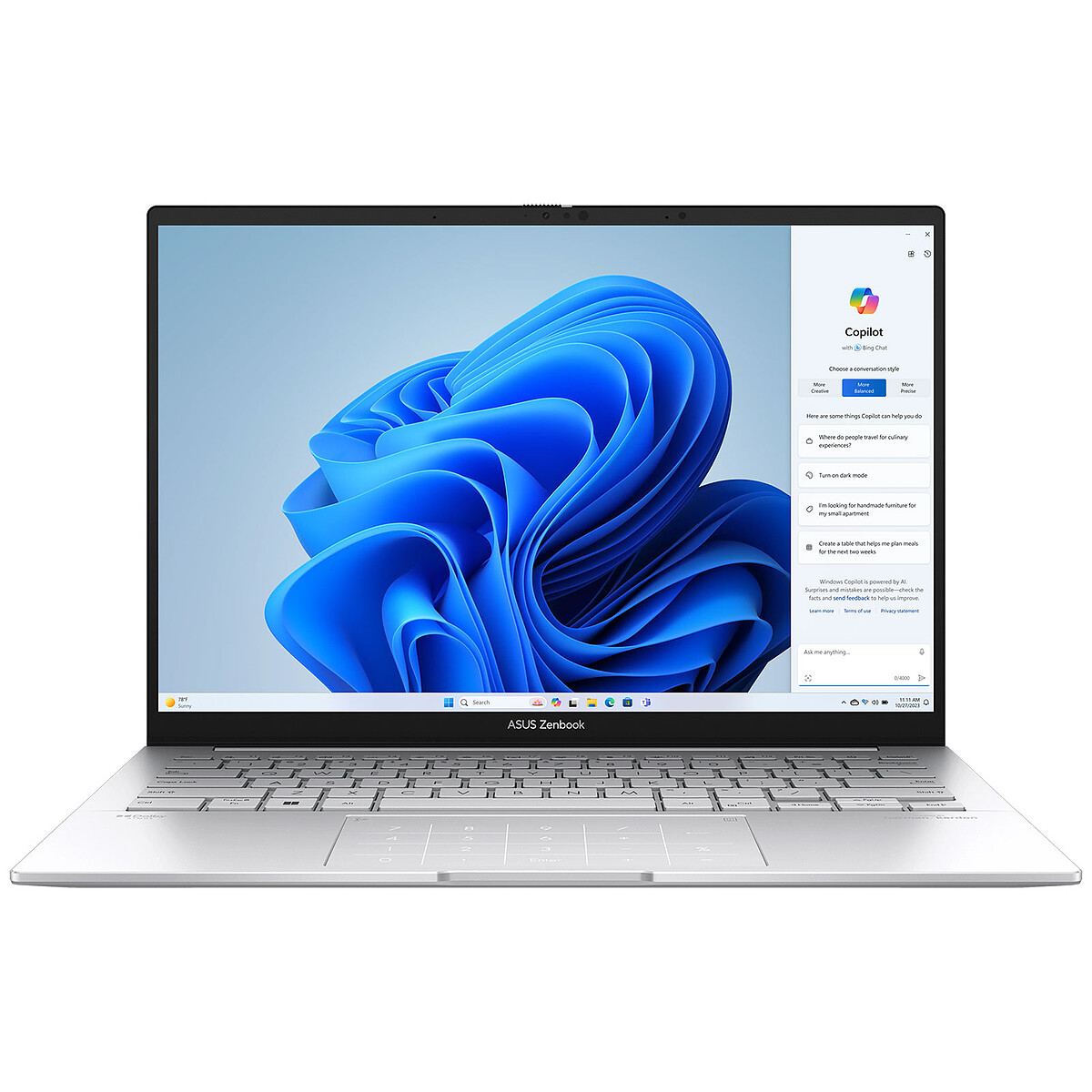 Intel Core Ultra 7 155H 32 Go SSD 1 To 14" OLED 2.8K Wi-Fi 6E/Bluetooth Webcam Windows 11 Professionnel