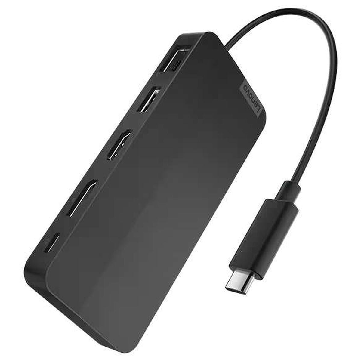 Station d'accueil de voyage Lenovo USB-C pour deux écrans avec adaptateur secteur 100W (1x HDMI / 1x DisplayPort / 1x USB 3.1 / 2x USB-C / 1x RJ45 Gigabit Ethernet)