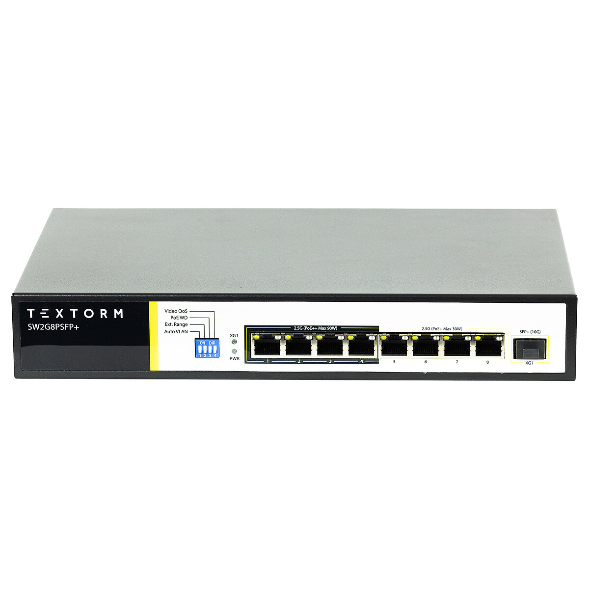TEXTORM Switch 8 ports 2.5 GbE 4 ports PoE+ et 4 port PoE++ avec SFP+ 10G - Textorm