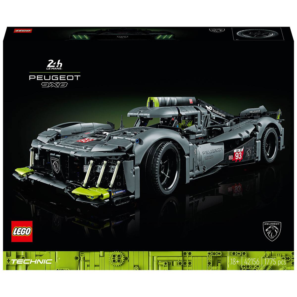 Lego Technic Peugeot 9x8 24h Le Mans Hybrid Hypercar 42156 Lego - vue 1