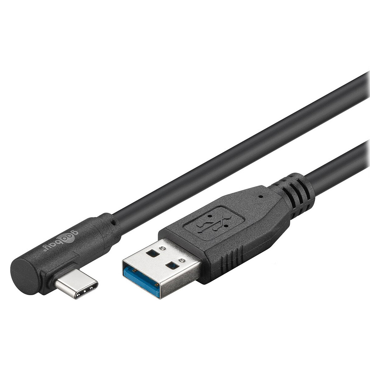 Goobay câble USB-C coudé à 90° vers USB-A 50 cm (noir) - Goobay