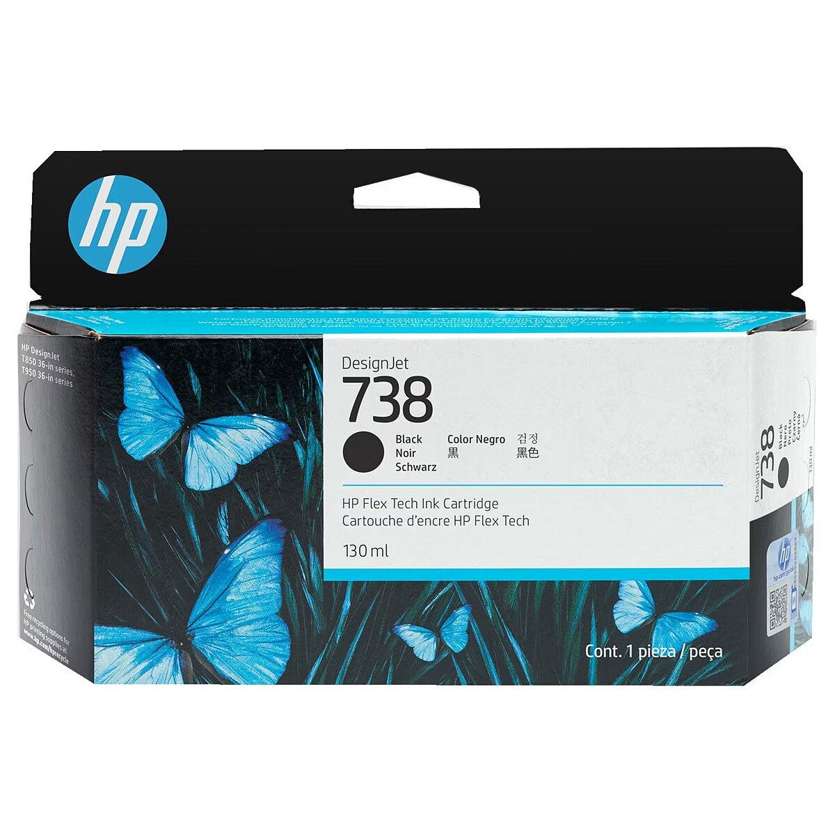 HP DesignJet 738 Cyan 498N5A - vue 3