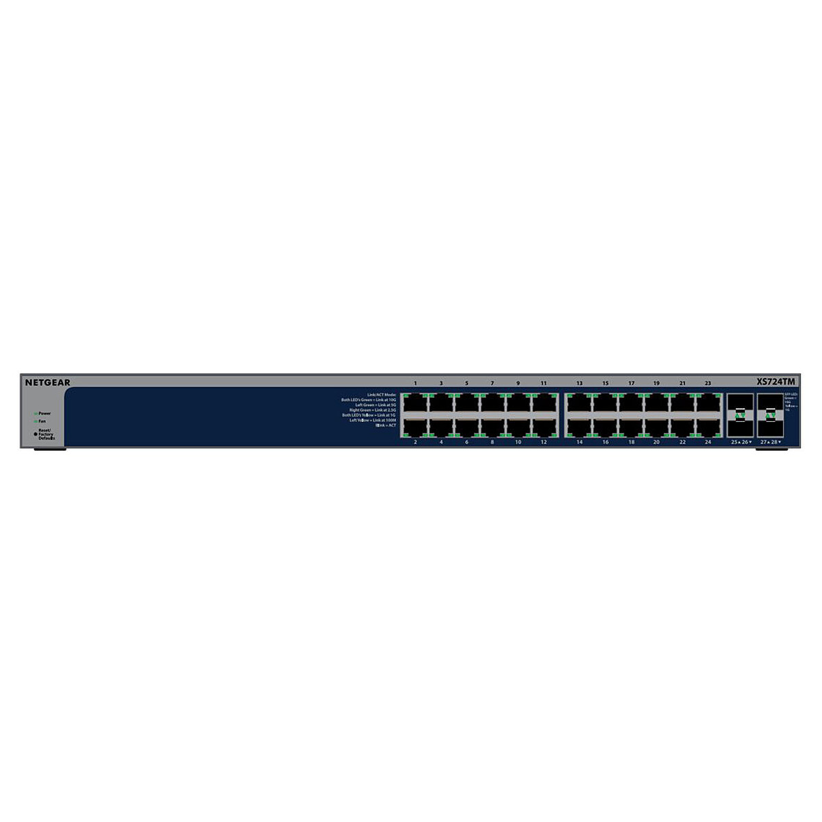 NETGEAR XS724TM Commutateur 2+/L3 Lite intelligent 24 x 1025 Gigabit Ethernet + 4 x 1 Gigabit / 10 Gigabit SFP+ de bureau Montable sur rack - vue 4