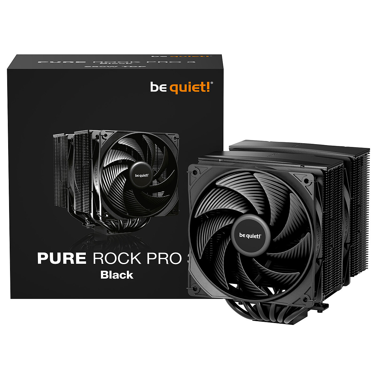 be quiet! Pure Rock Pro 3 Refroidisseur de processeur pour : LGA1150 LGA1151 LGA1155 LGA1200 LGA1700 LGA1851 AM4 AM5 base en cuivre et ailettes en aluminium nickelé 120 mm - vue 4