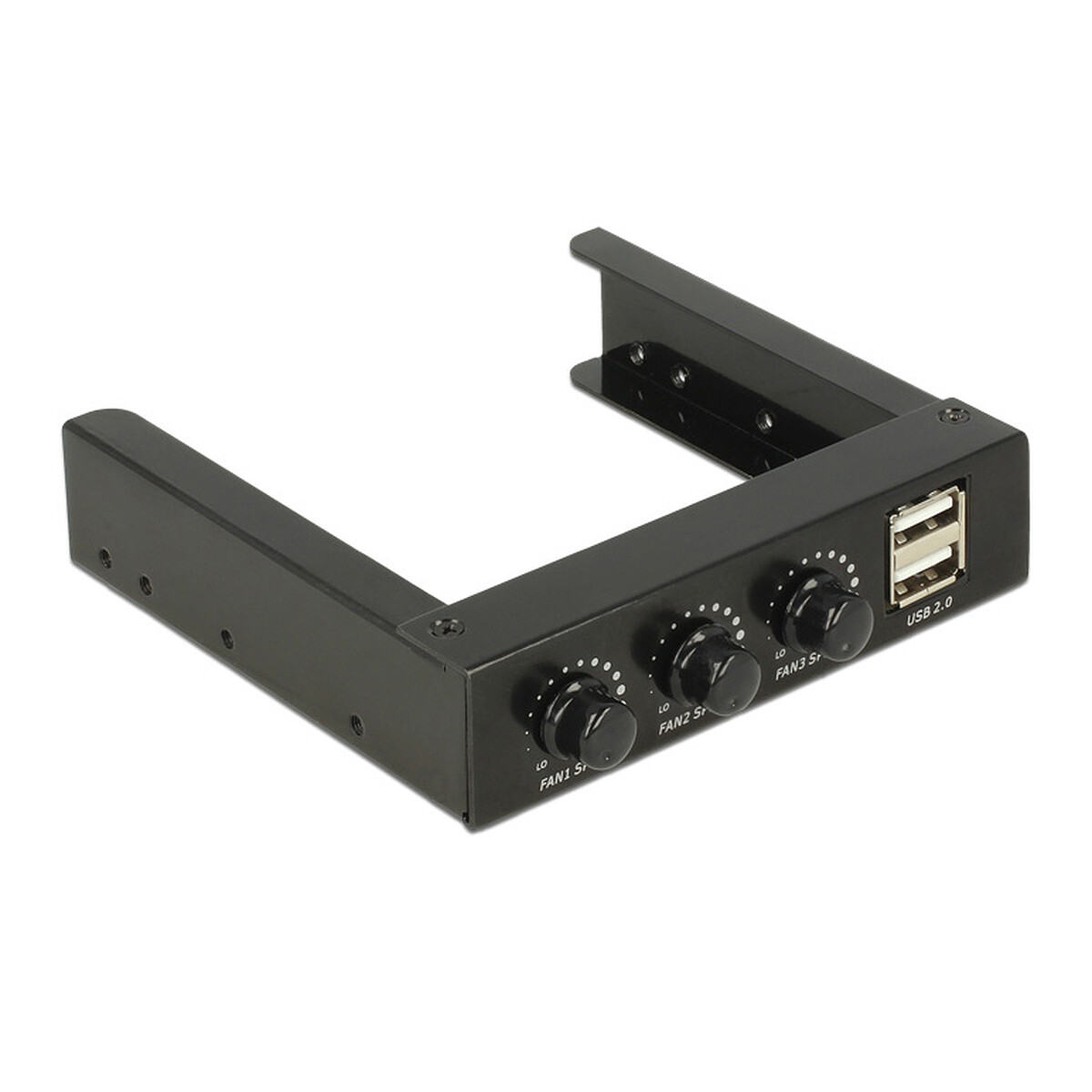 DeLock Panneau avant de contrôle des ventilateurs dans baie de 3.5″ avec 2x USB 2.0