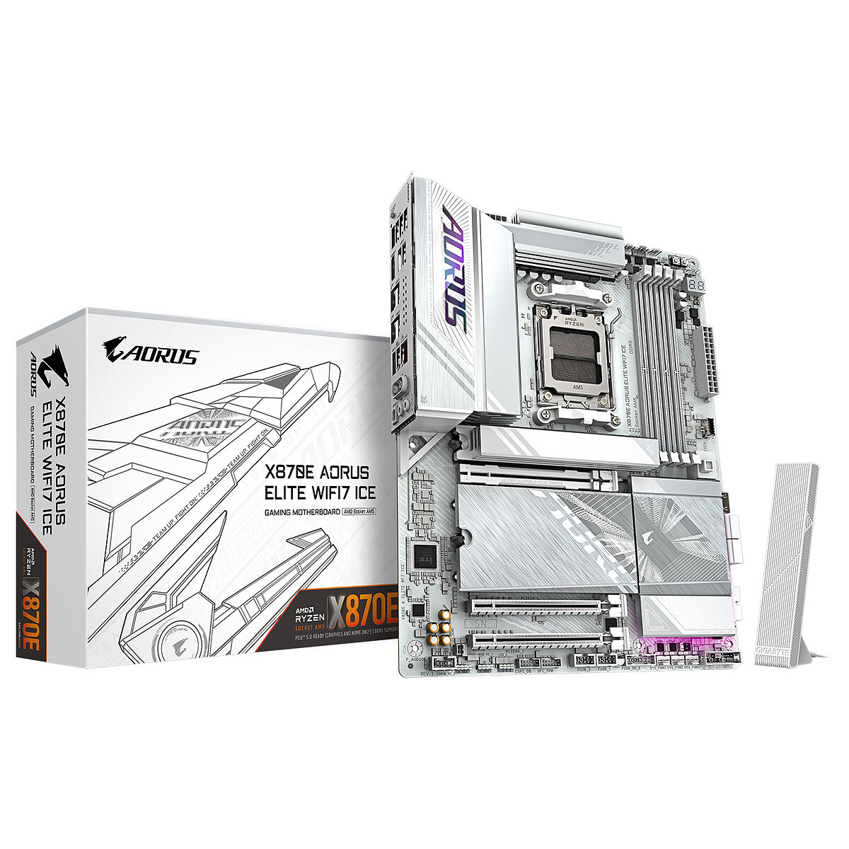 Gigabyte X870E AORUS ELITE WIFI7 ICE - vue 4