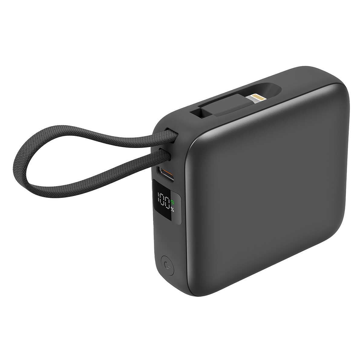 Akashi Batterie de Secours avec câbles USB C et Lightning intégrés 10 000 mAh