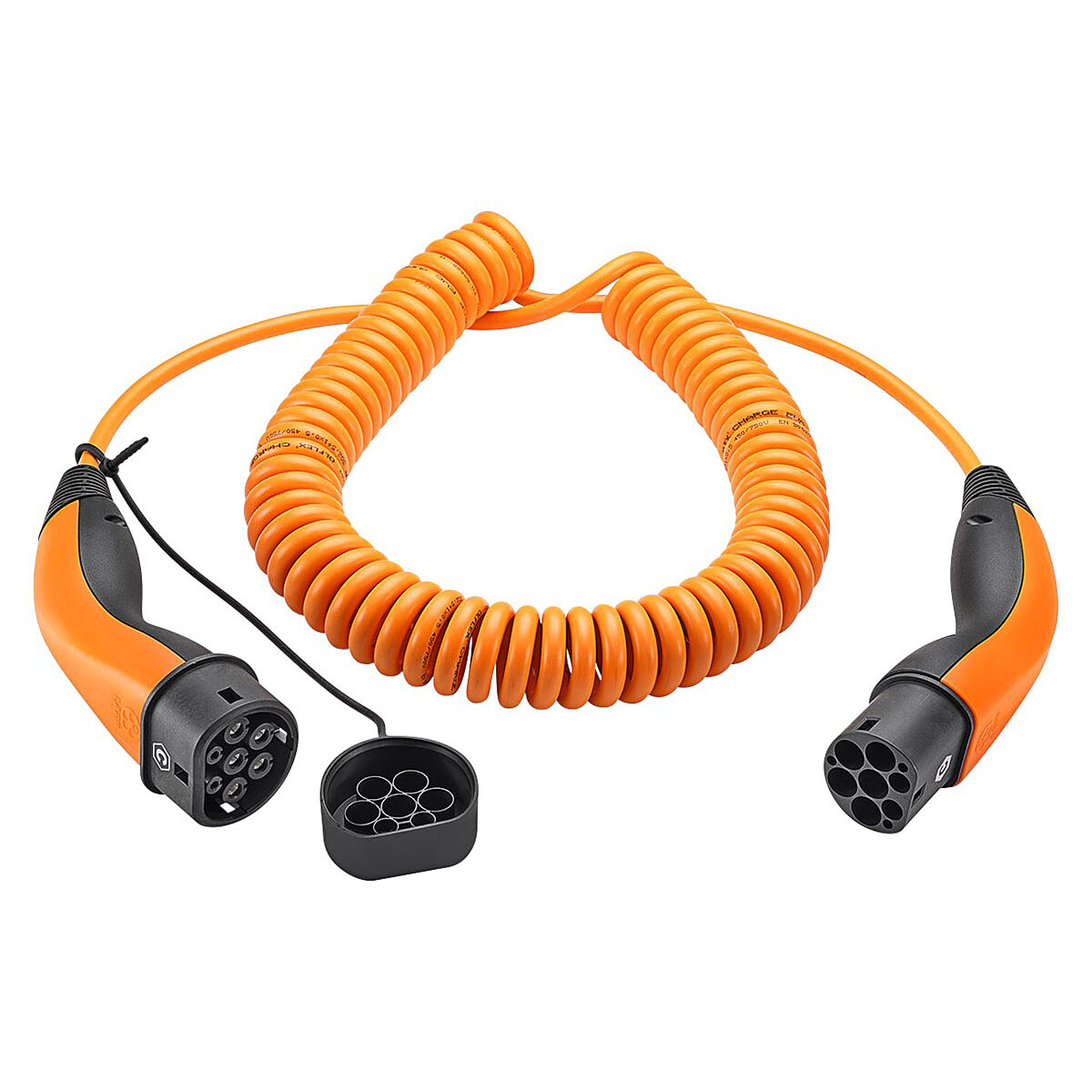 LAPP Câble de recharge spiralé Type 2 11 kW Orange - 5m - Lapp