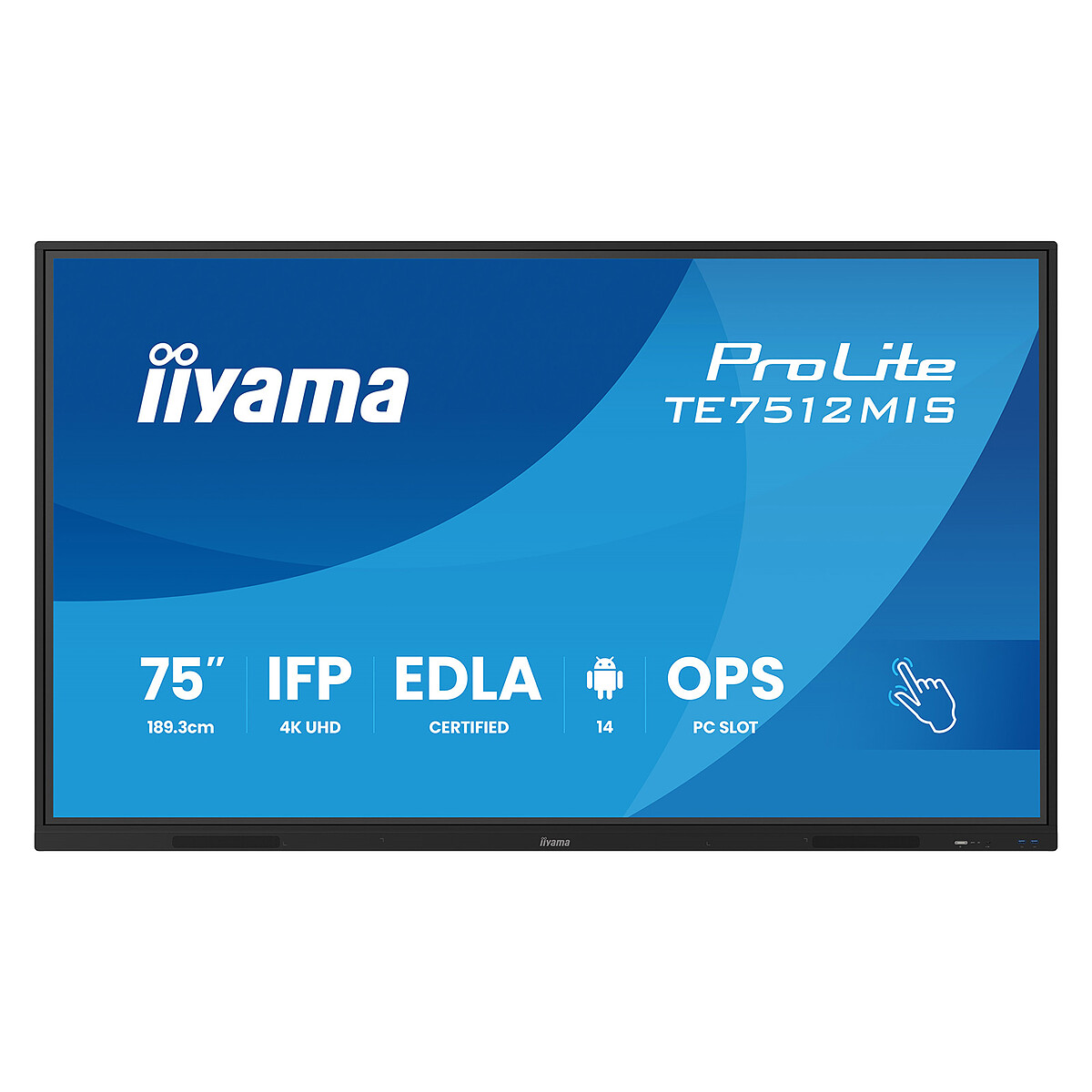 iiyama ProLite TE7512MIS B4AG 75 74.52 visualisable écran LCD rétro éclairé par LED signalétique numérique interactive avec écran tactile touch / capacité PC... - vue 2