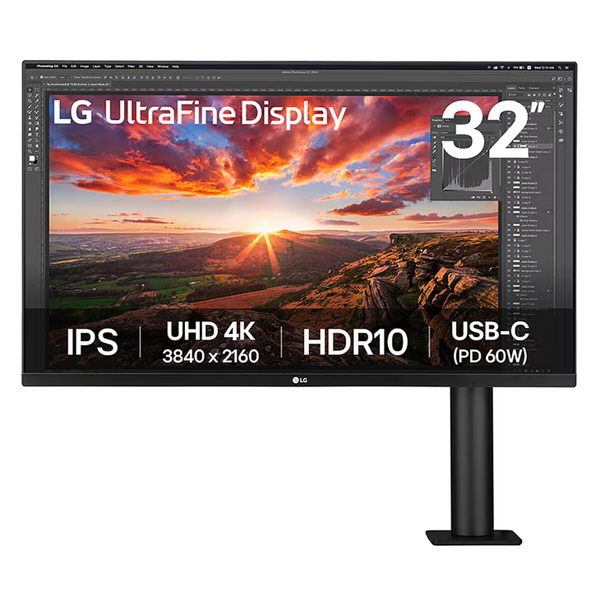 LG 31.5 LED Ergo UltraFine 32UN880K-B