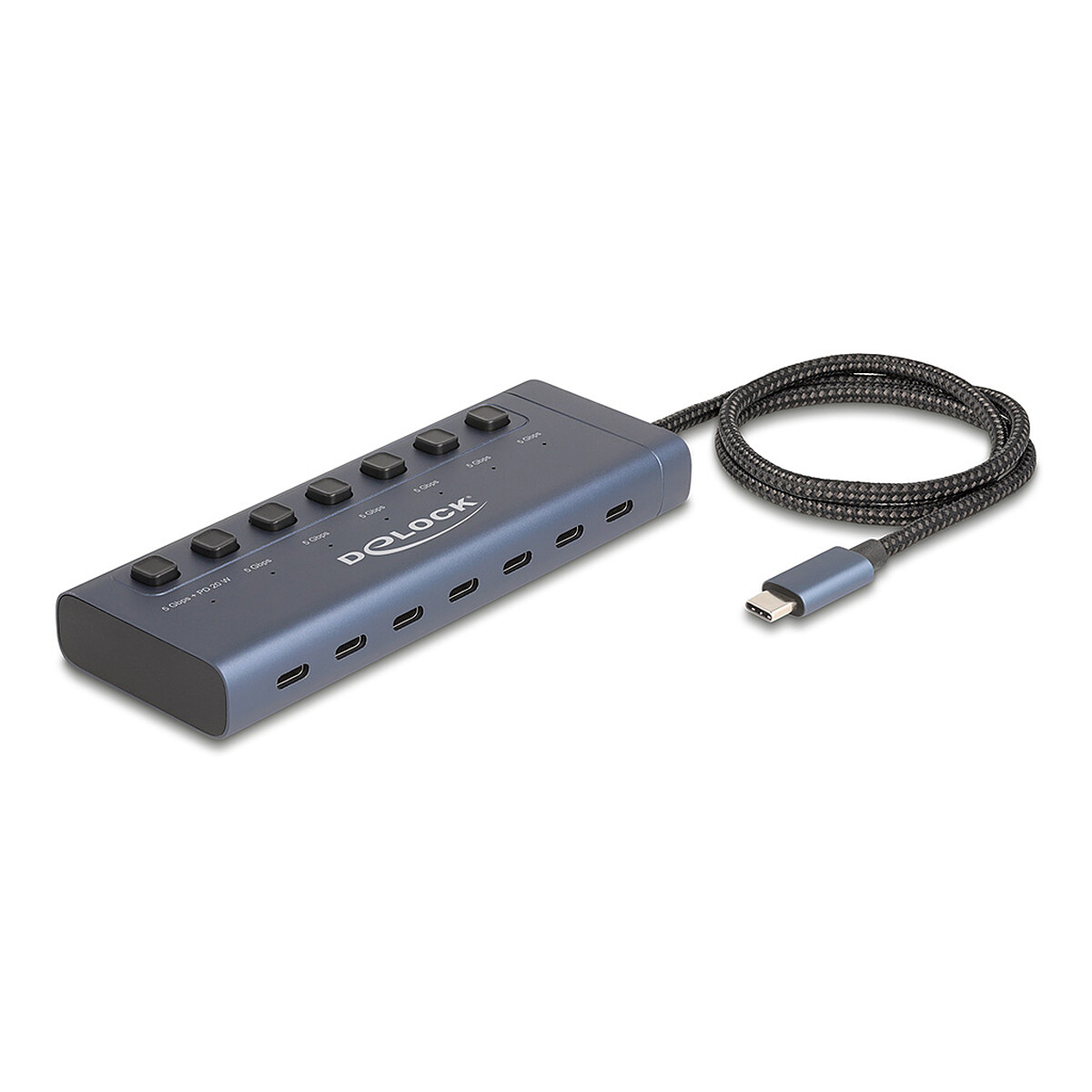 DeLock Hub USB 3.0 Type-C 6x Ports USB-C+ 1x Port USB-C avec Power Delivery 20 W - Delock