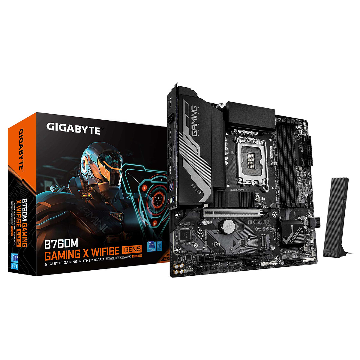 GIGABYTE B760M GAMING X WIFI6E GEN5 Carte Mère – Compatible avec les processeurs Intel Core 14e génération VRM 8+1+1 phases jusqu'à 5600 MHz DDR5 2 x .2 PCIe 4.0 Wi Fi 6E LAN 2.5 GbE USB 3.2 Gen 1 Neuf - vue 5
