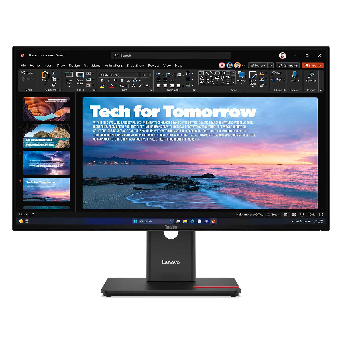 Lenovo ThinkVision T27QD 40 LED display 68 6 cm 27 2560 x 1440 pixels Wide Quad HD Neuf - vue 6
