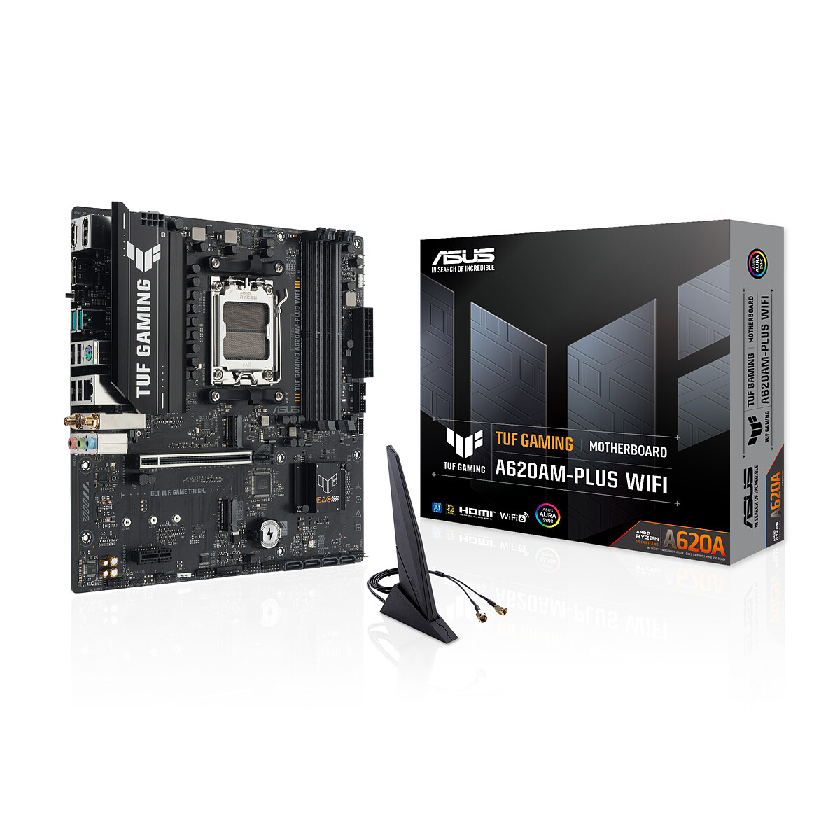 ASUS TUF GAMING A620AM PLUS WIFI Carte mère micro ATX Socket AM5 AMD A620A Chipset USB 3.2 Gen 1 USB C 3.2 Gen 1 USB 3.2 Gen 2 2.5 Gigabit LAN Wi Fi 6 Bluetooth carte graphique... - vue 3