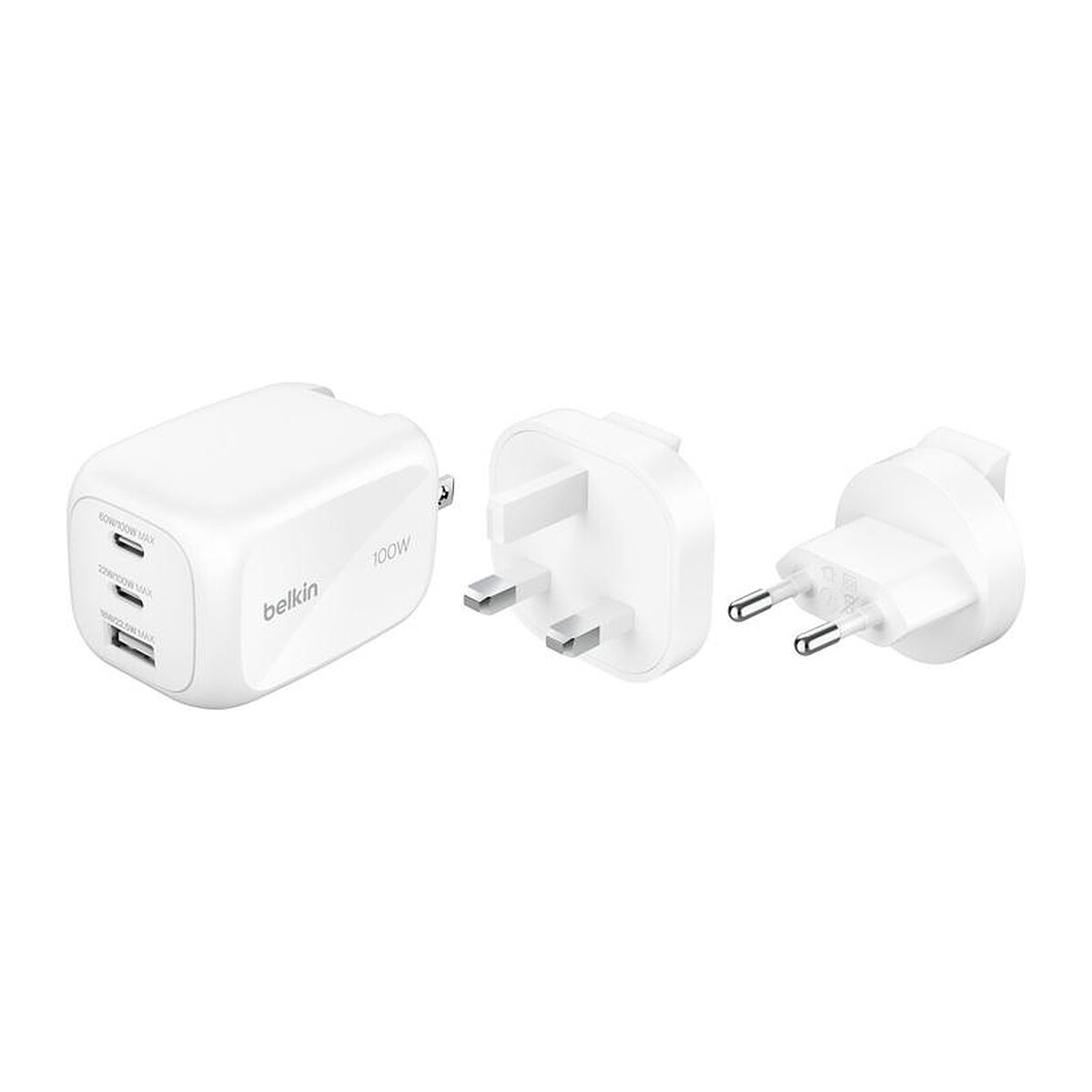 Belkin Chargeur Secteur 2x USB C + 1x USB A + + + Kit adaptateur de voyage - vue 2