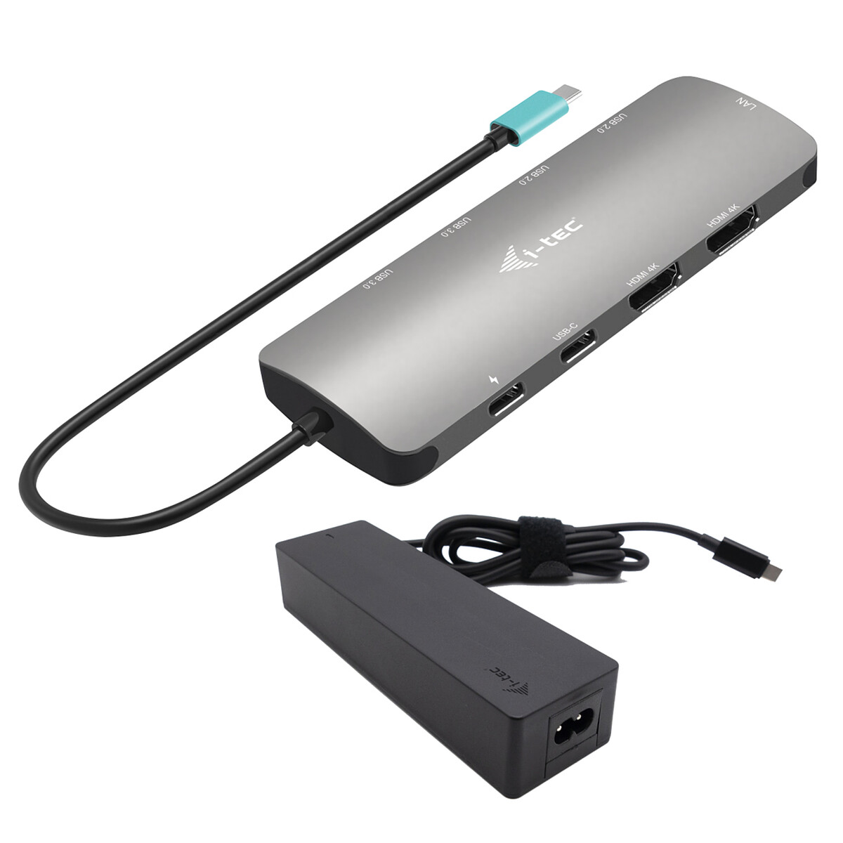 i-tec USB-C Metal Nano 2x Display Docking Station Power Delivery 100W + Adaptateur secteur 100W - I Tec