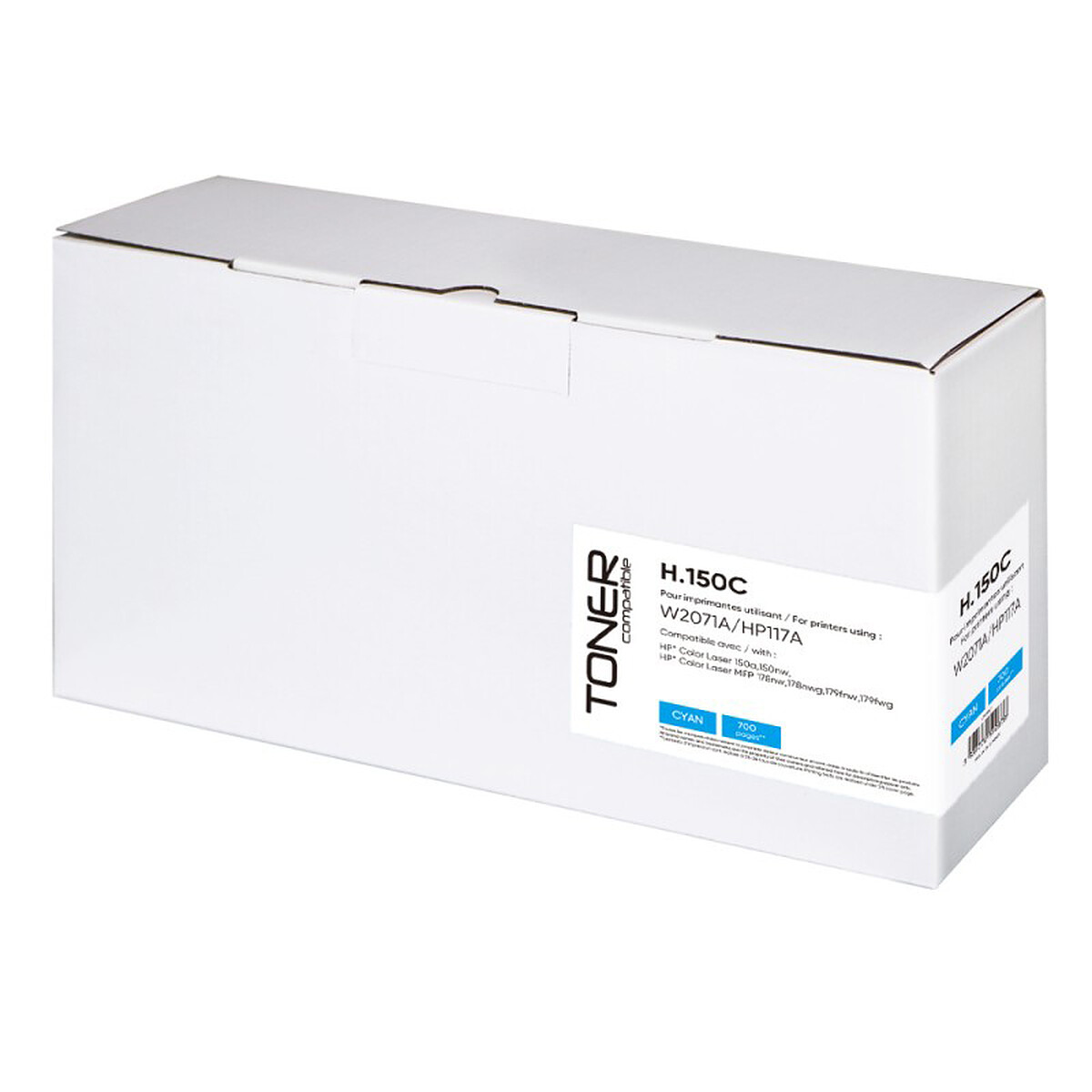 Toner compatible HP 117A W2071A (Cyan) - Générique