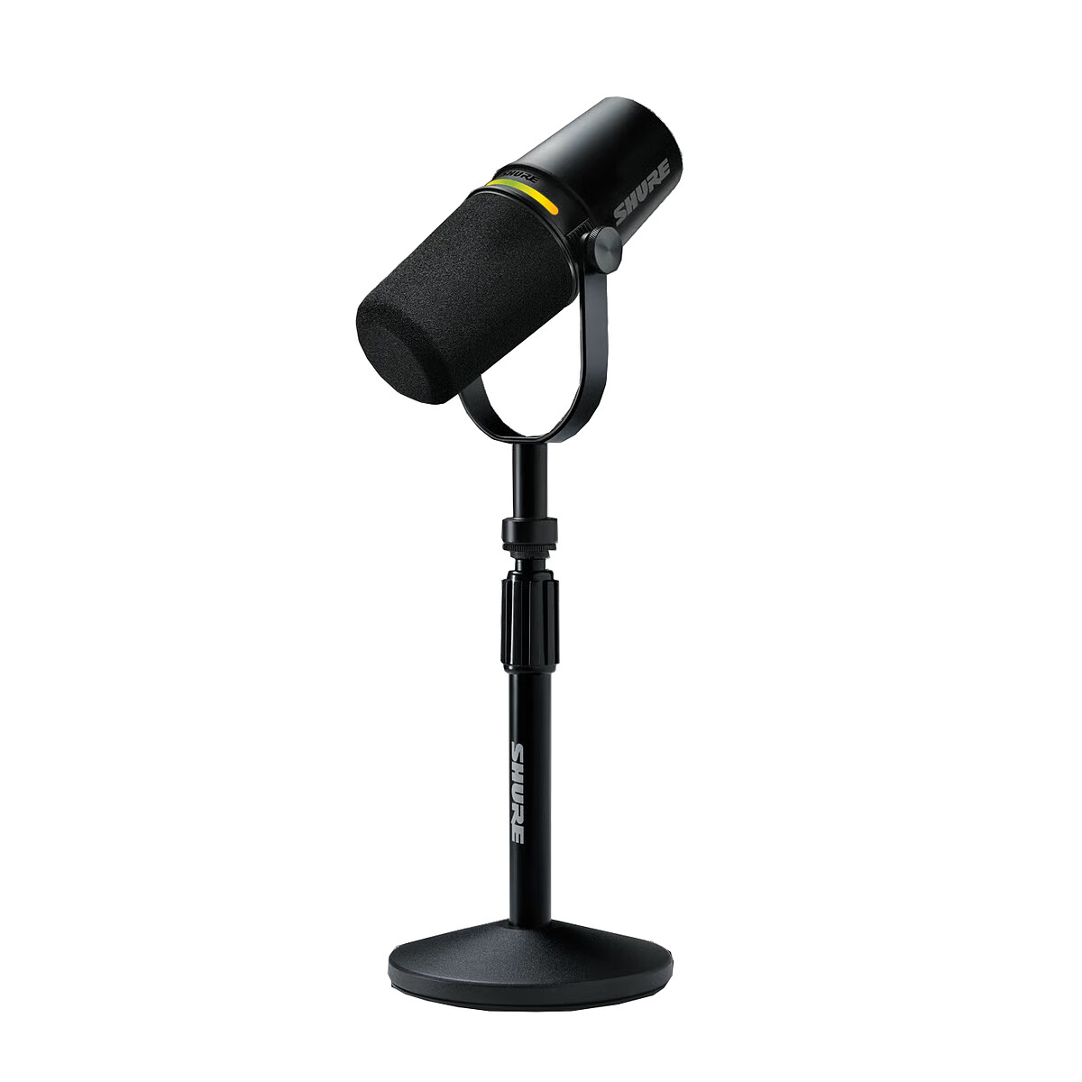 Microphone Dynamique Shure MV7+ – XLR/USB, Prise Casque, Pied de Table Inclus