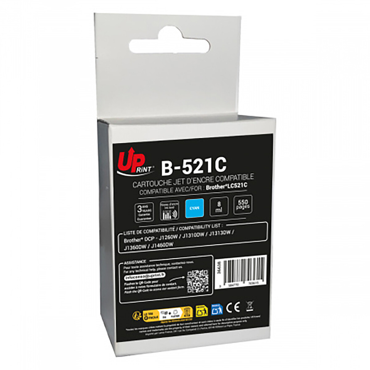 UPrint cartouche B compatible Brother LC521 Cyan