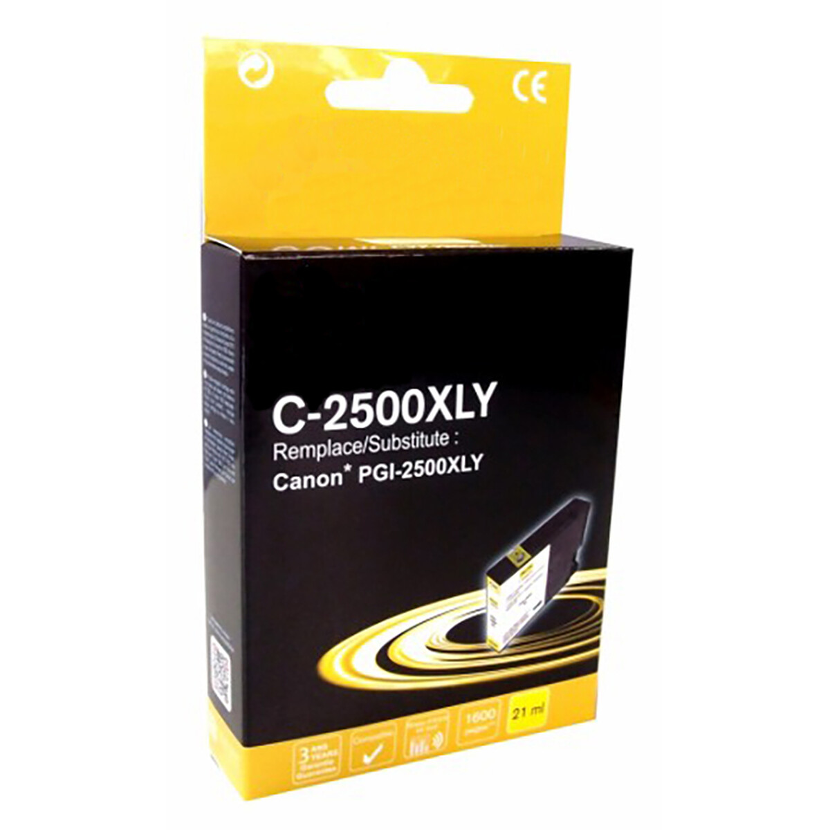 Cartouche C-2500XLY compatible Canon PGI-2500XLY (Jaune) - Générique