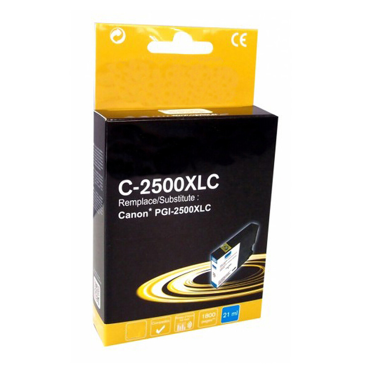 Cartouche C-2500XLC compatible Canon PGI-2500XLC (Cyan) - Générique