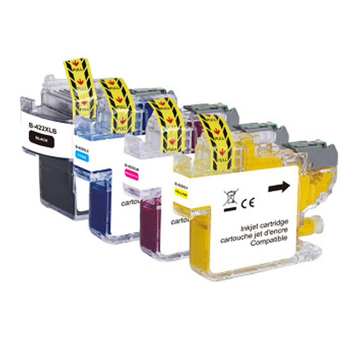 Multipack compatible Brother LC422XL (1x noir, 1x cyan, 1x magenta, 1x jaune) - Générique